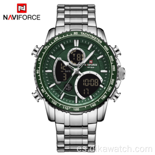 NAVIFORCE 9182 Reloj multifuncional de moda con doble pantalla